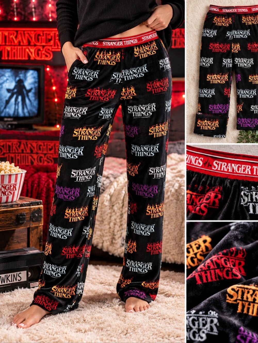 Stranger Things Netflix Velour Lounge Pajama Pants 2X NWT